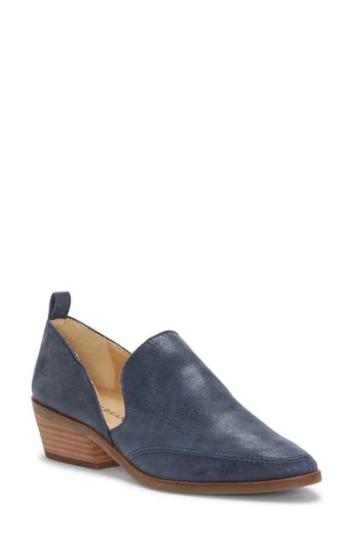 Shop Lucky Brand Mahzan Bootie In Navy Leather