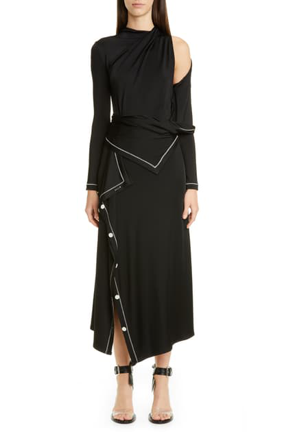 long sleeve jersey midi dress