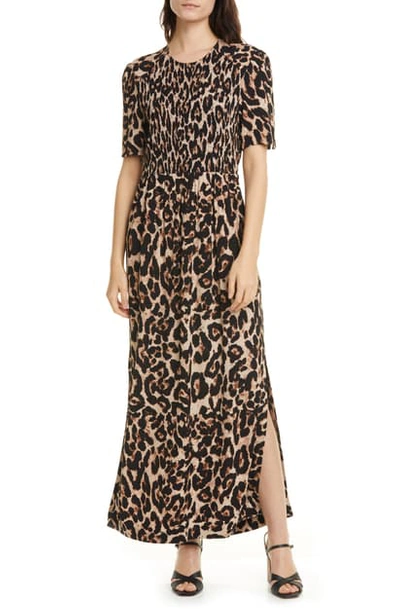 Shop Baum Und Pferdgarten Adamaris Leopard Print Tea Length Dress In Wild Leopard
