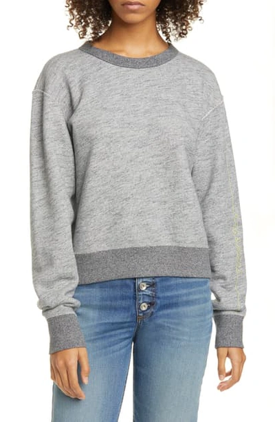 Shop Rag & Bone Running Rb Heathered Cotton Sweatshirt In Heather Grey