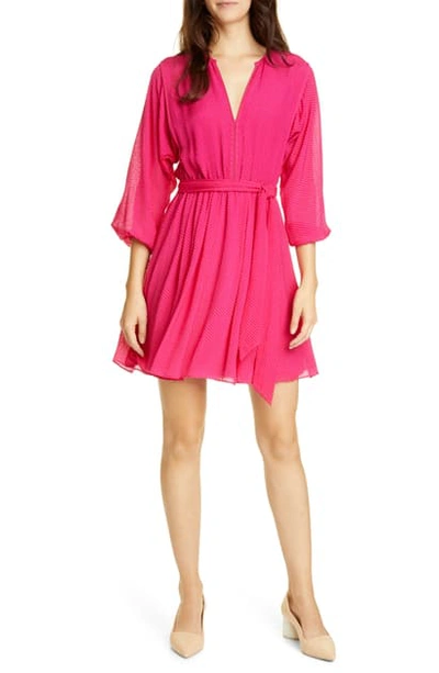 Shop Joie Favia Fil Coupe Silk Blend Dress In Fuchsia
