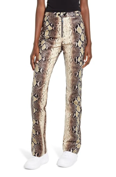 I.am.gia I.am. Gia Brandy Snakeskin Print High Waist Pants In Tan