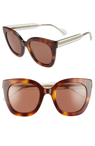 Shop Gucci 51mm Cat Eye Sunglasses In Havana/ Brown Solid