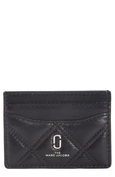 Shop The Marc Jacobs Quilted Leather Card Case In Black