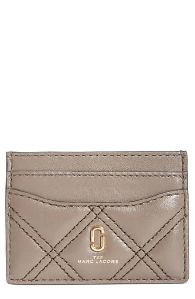 Shop The Marc Jacobs Marc Jacobs Quilted Leather Card Case In Loam Soil