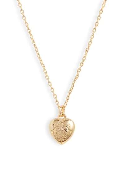 Shop Estella Bartlett Engraved Heart Pendant Necklace In Gold