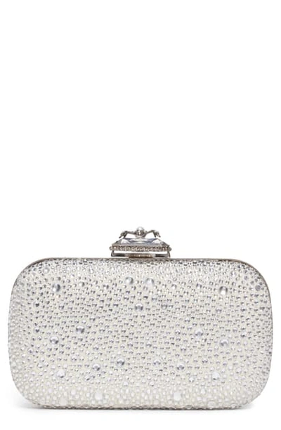 Shop Alexander Mcqueen Spider Leather Frame Clutch In Crystal