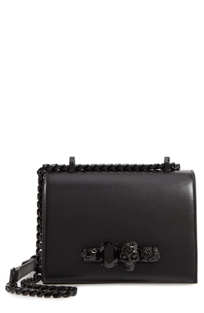 Shop Alexander Mcqueen Small Leather Shoulder Bag In Black