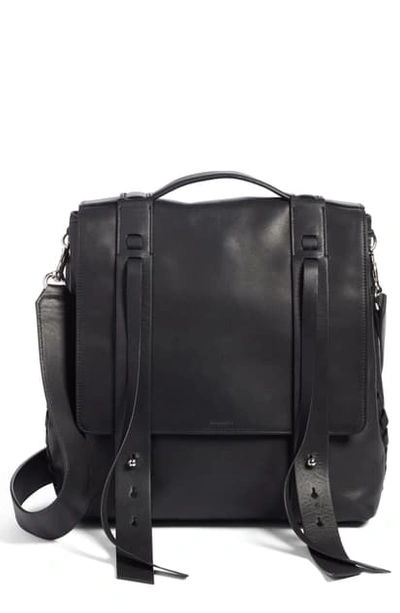 Shop Allsaints Fin Leather Backpack - Black