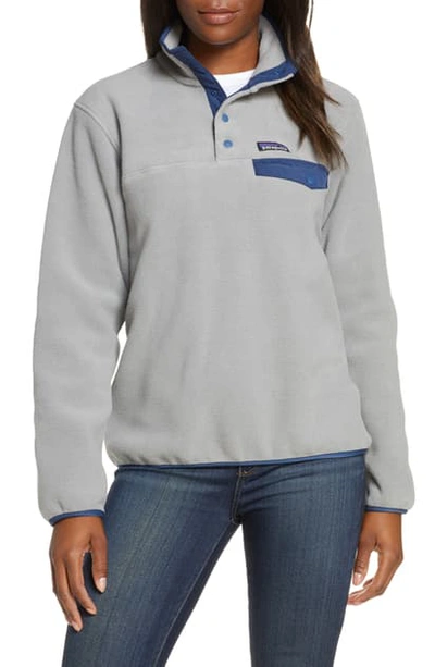 Shop Patagonia Synchilla Snap-t Recycled Fleece Pullover In Fea Feather Grey