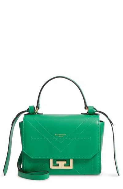 Shop Givenchy Mini Eden Leather Top Handle Bag - Green In Grass Green