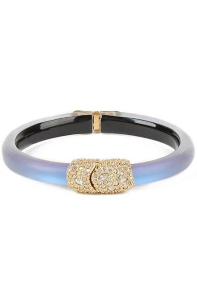 Shop Alexis Bittar Crystal Encrusted Clasp Skinny Bangle In Iridescent Iris