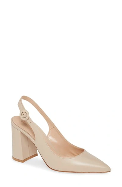 Shop Gianvito Rossi Slingback Block Heel Pump In Mousse