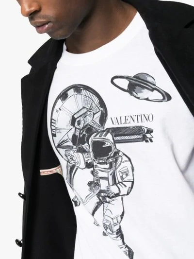 Shop Valentino Astronaut Print T-shirt In White