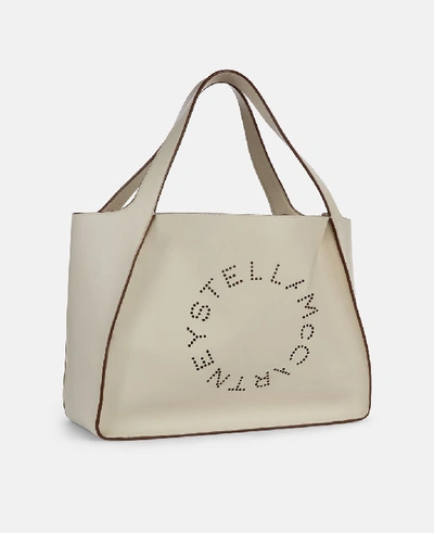 Shop Stella Mccartney White Stella Logo Tote Bag