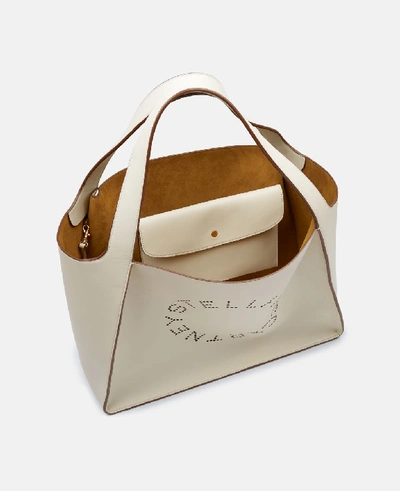 Shop Stella Mccartney White Stella Logo Tote Bag