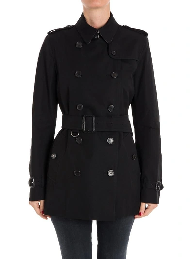 Shop Burberry Cotton Trench In Black