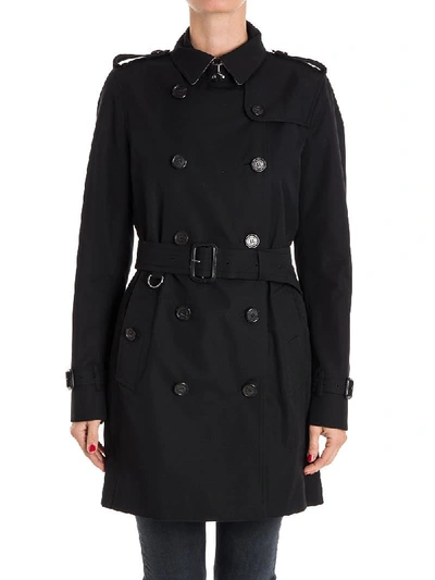 Shop Burberry Cotton Trench In Black
