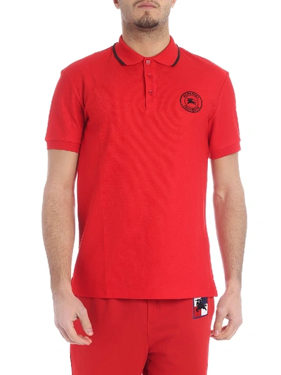 Shop Burberry Moreton Polo In Red