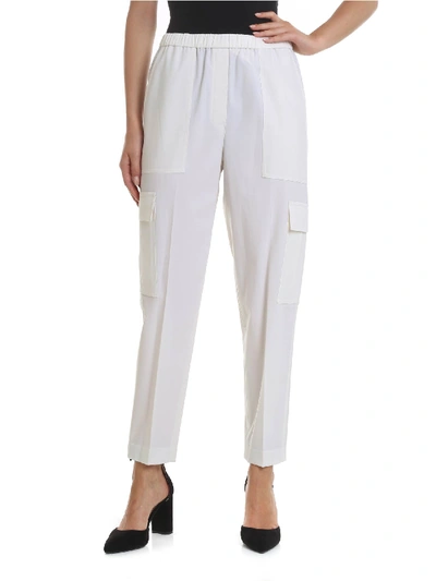 Shop Theory Easy Cargo Trousers In Ivory In White