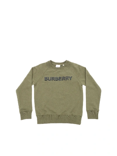 Shop Burberry Derick Crewneck Sweatshirt In Army Green