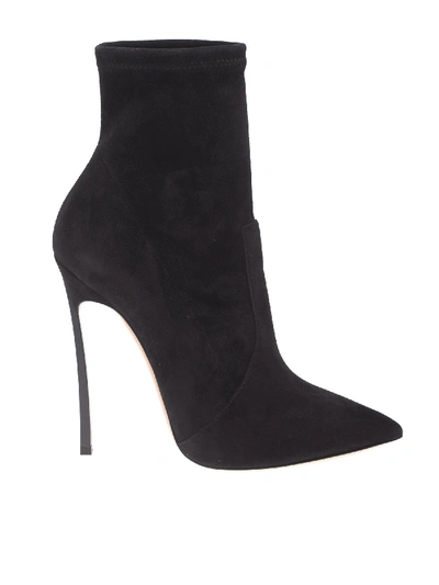 Shop Casadei Blade Ankle Boots In Black Suede