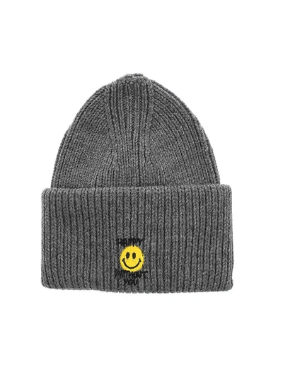 Shop Philosophy Di Lorenzo Serafini Grey Beanie With Happy Without You Prin
