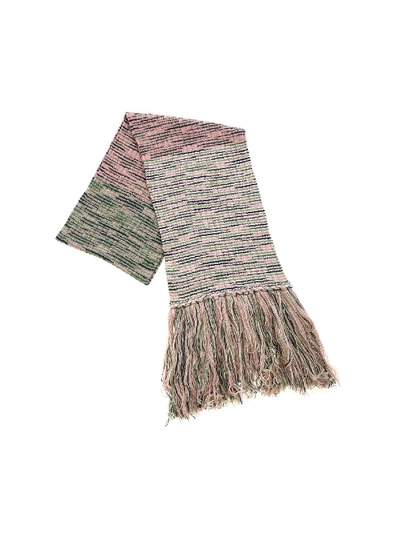 Shop M Missoni Green Blue And Pink Knitted Scarf