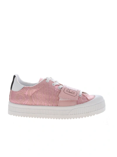 Shop Gcds Sneakers In Pink Matelassé Fabric