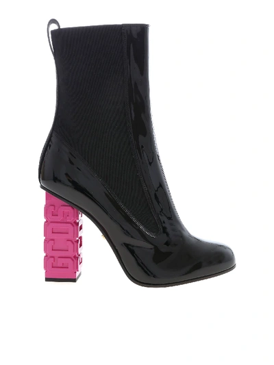 Shop Gcds Ankle Boots In Black Patent Leather