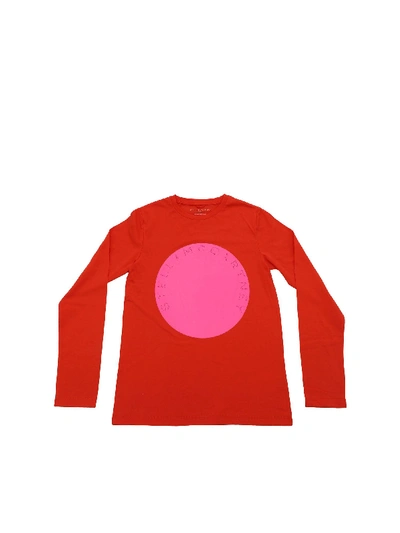 Shop Stella Mccartney T-shirt In Red With Fuchsia Logo