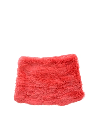 Shop Yves Salomon Red Fur Collar