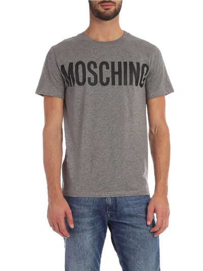 Shop Moschino Grey T-shirt With Logo Print