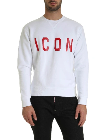 Shop Dsquared2 White Sweatshirt With Icon Print