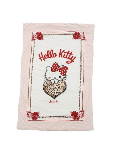 Shop Monnalisa Romantic Hello Kitty Print Padded Blanket In Pink