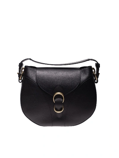 Shop Orciani Beth Lotus Shoulder Bag In Black