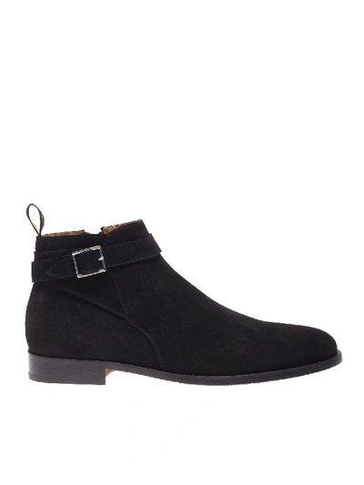 Shop Doucal's Pointed Boots In Black Suede