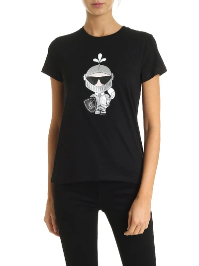 Shop Karl Lagerfeld Karl's Treasure Knight T-shirt In Black