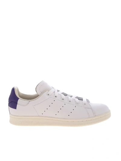 Shop Adidas Originals Stan Smith Sneakers In White With Purple Detail