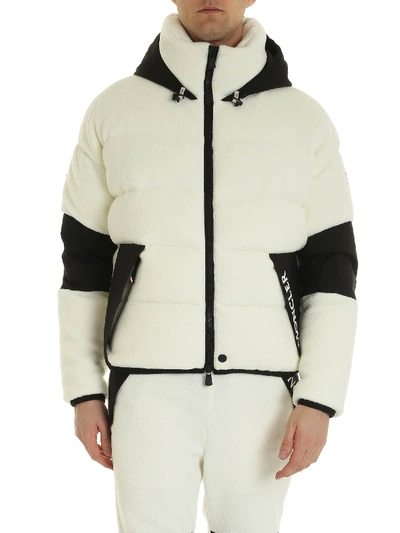 Shop Moncler Teddy-effect Cardigan In White