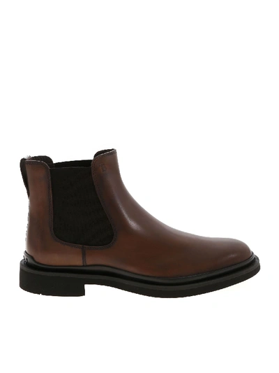 Shop Tod's Brown Leather Chelsea Boots