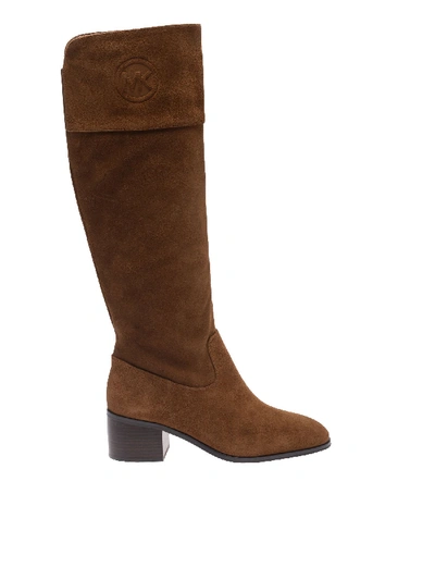 Shop Michael Kors Dylyn Boots In Camel Color