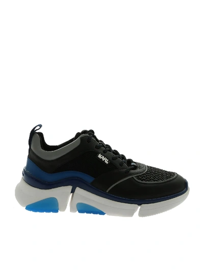 Shop Karl Lagerfeld Venture Sneakers In Black And Blue
