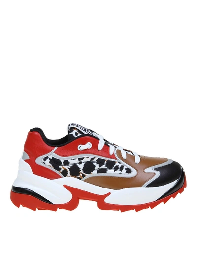 Shop Sergio Rossi Extreme Sneakers In Red And Brown