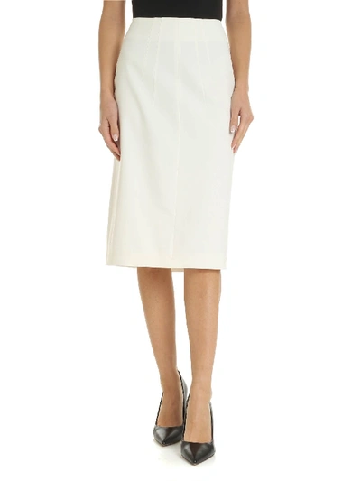 Shop N°21 Viscose And Wool Skirt In Cream Color In White