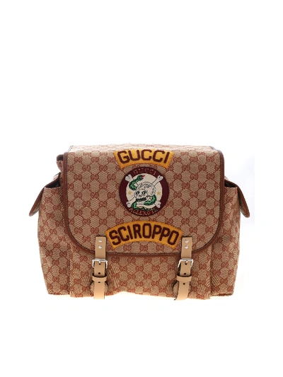 Shop Gucci Sciroppo Patch Backpack In Brown