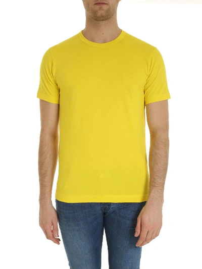 Shop Comme Des Garçons Shirt T-shirt With Logo Print In Yellow