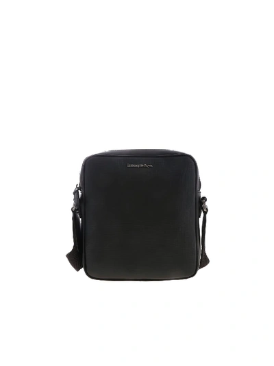Shop Ermenegildo Zegna Reporter Shoulder Bag In Black