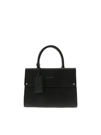 Shop Karl Lagerfeld Ikon Mini Handbag In Black