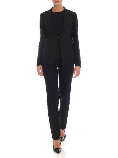 Shop Tagliatore Single Button Women Suit In Black